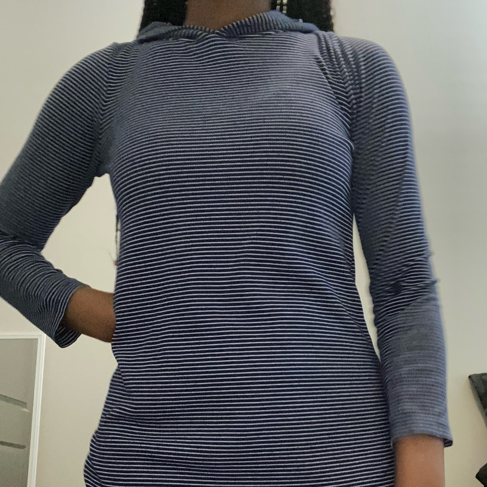 No boundary Blue Cowl Neck Oversized Long Sleeve Size L